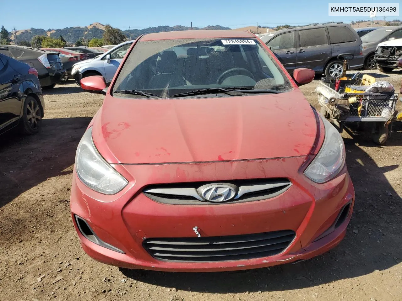 2013 Hyundai Accent Gls VIN: KMHCT5AE5DU136498 Lot: 72846994