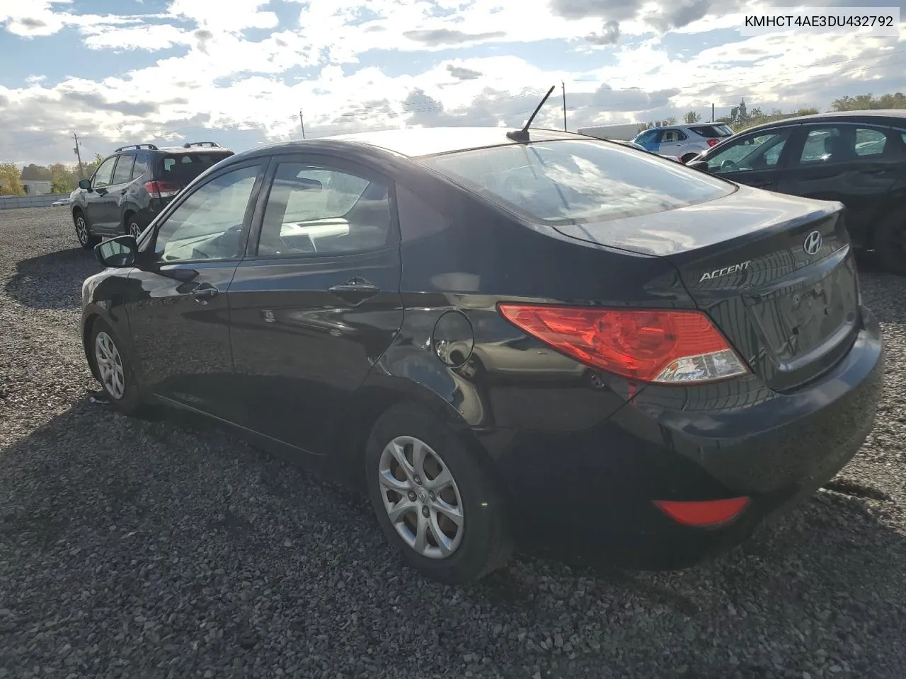 2013 Hyundai Accent Gls VIN: KMHCT4AE3DU432792 Lot: 74820994