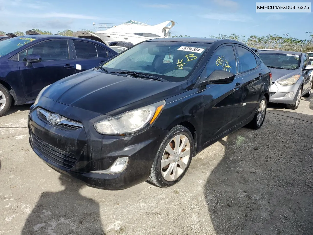 2013 Hyundai Accent Gls VIN: KMHCU4AEXDU316325 Lot: 76786584