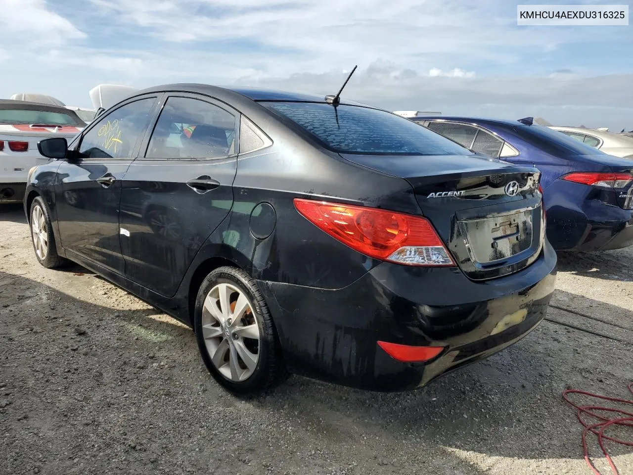 2013 Hyundai Accent Gls VIN: KMHCU4AEXDU316325 Lot: 76786584