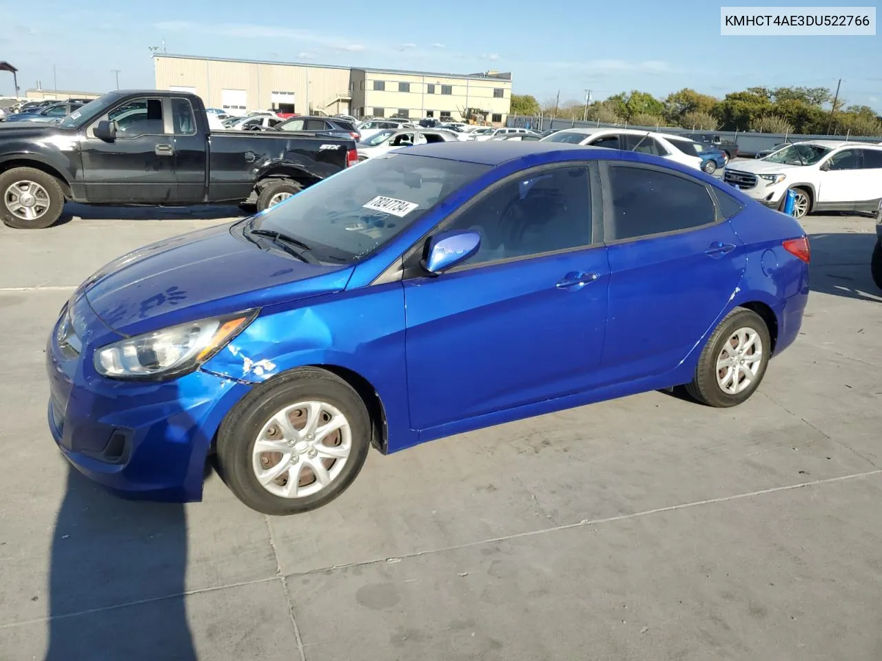 2013 Hyundai Accent Gls VIN: KMHCT4AE3DU522766 Lot: 78247734