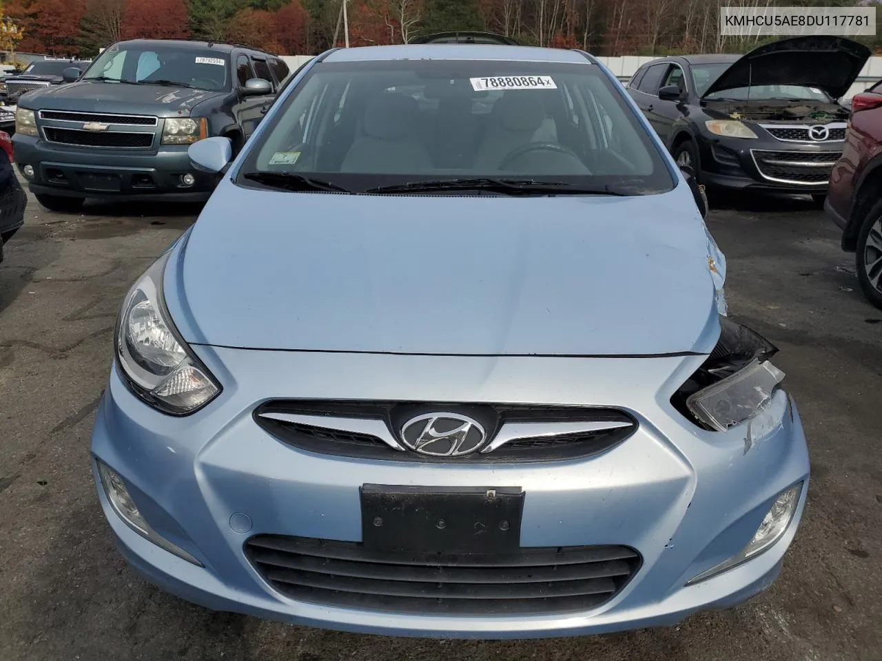 2013 Hyundai Accent Gls VIN: KMHCU5AE8DU117781 Lot: 78880864