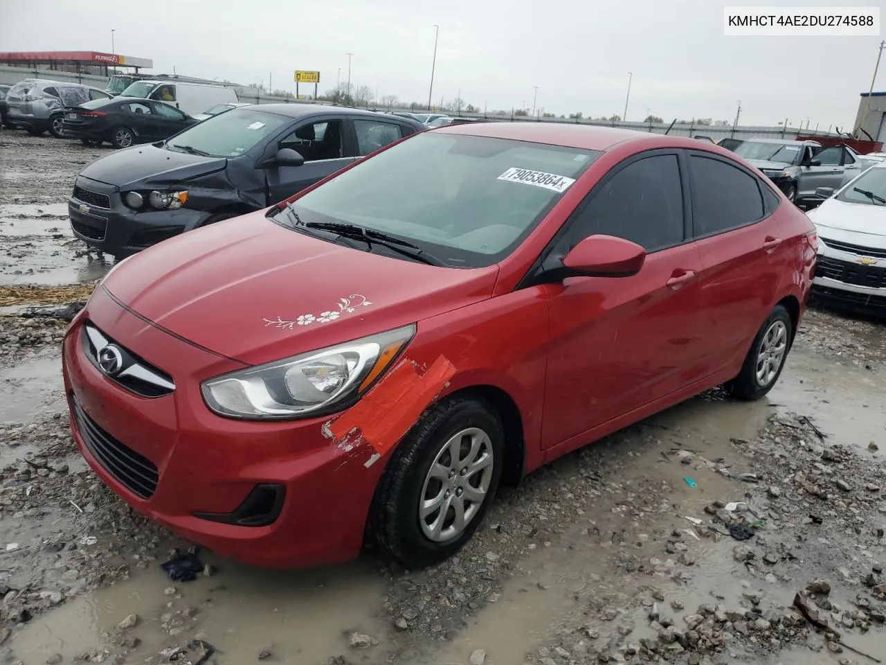 2013 Hyundai Accent Gls VIN: KMHCT4AE2DU274588 Lot: 79053864