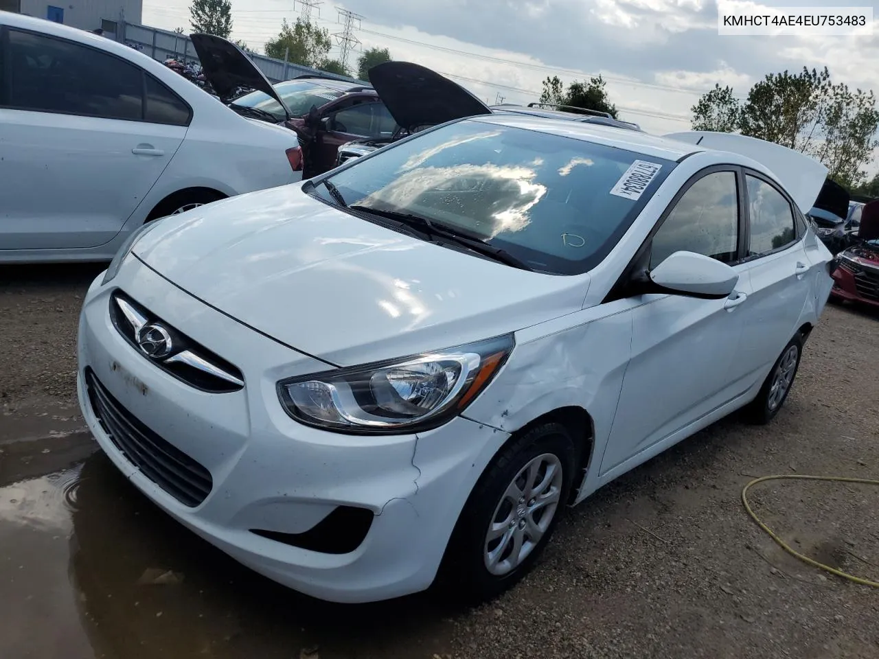 KMHCT4AE4EU753483 2014 Hyundai Accent Gls