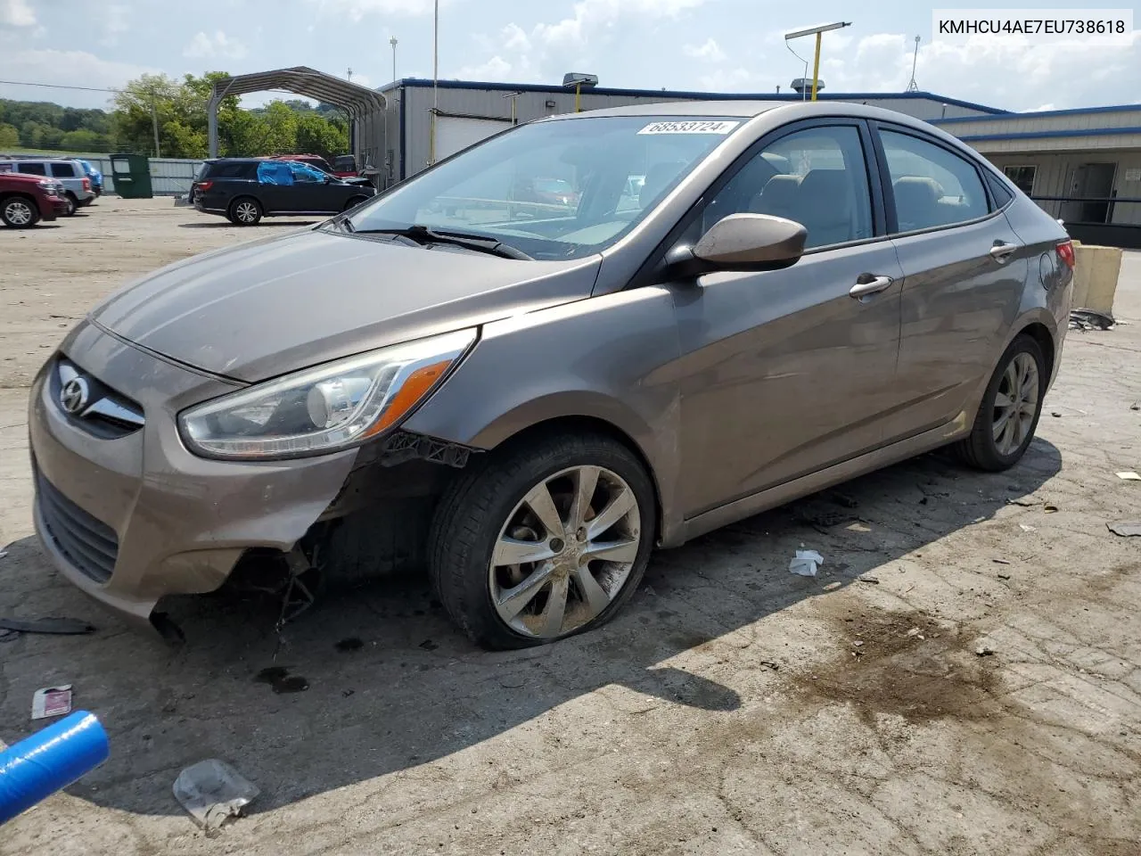 2014 Hyundai Accent Gls VIN: KMHCU4AE7EU738618 Lot: 68533724