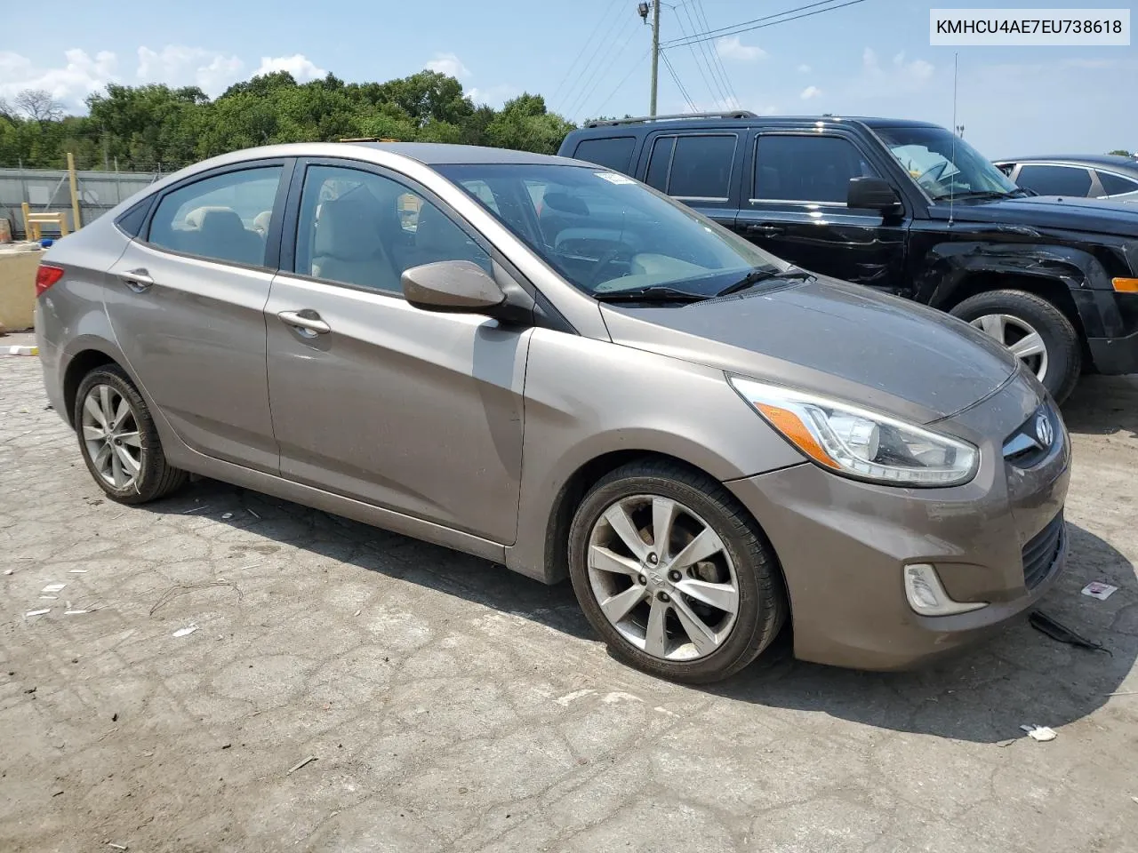 2014 Hyundai Accent Gls VIN: KMHCU4AE7EU738618 Lot: 68533724