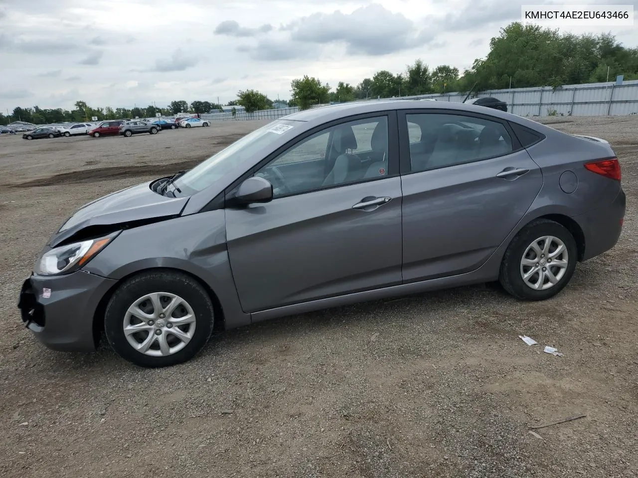 2014 Hyundai Accent Gls VIN: KMHCT4AE2EU643466 Lot: 69039774