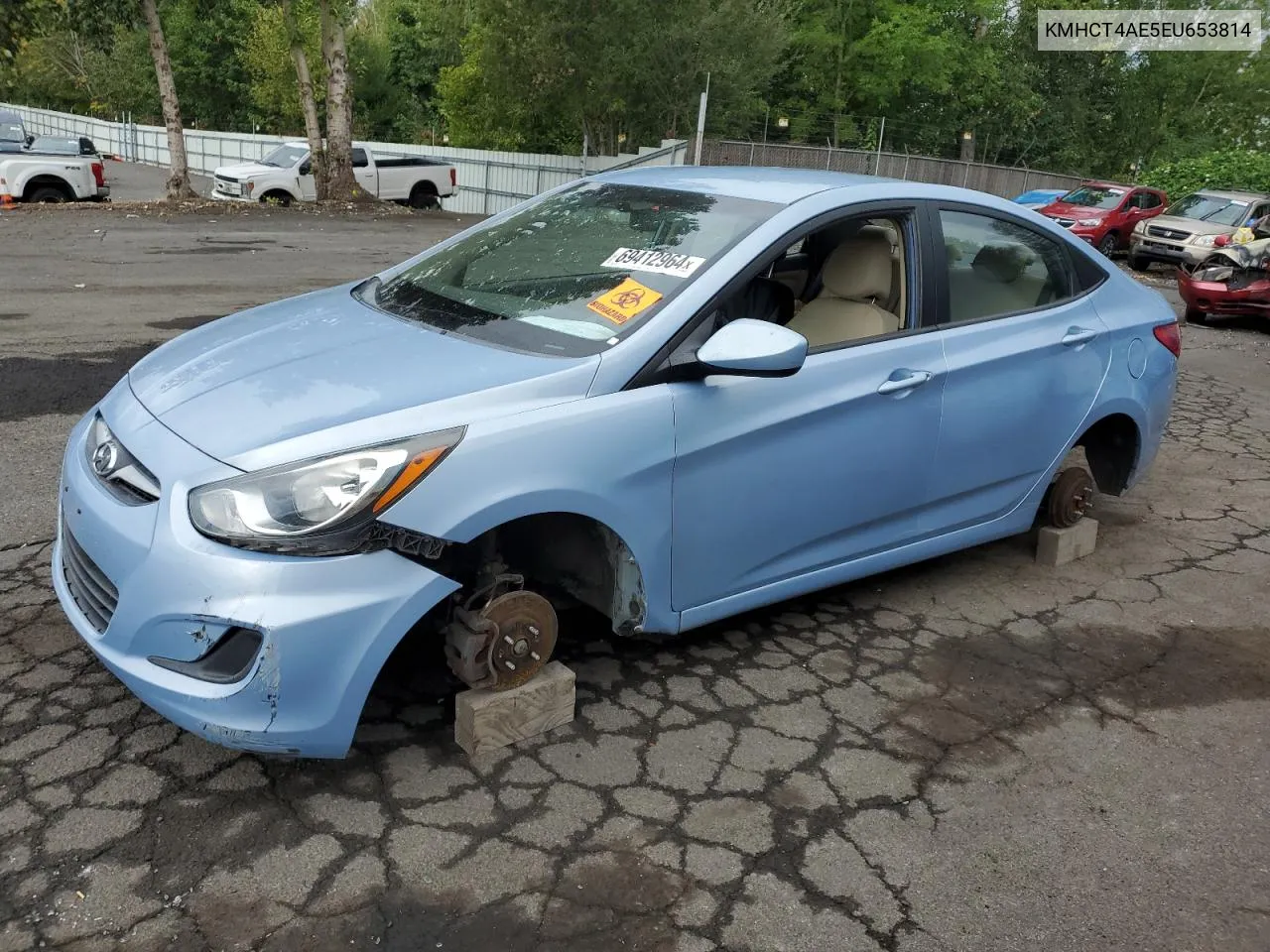 2014 Hyundai Accent Gls VIN: KMHCT4AE5EU653814 Lot: 69412964