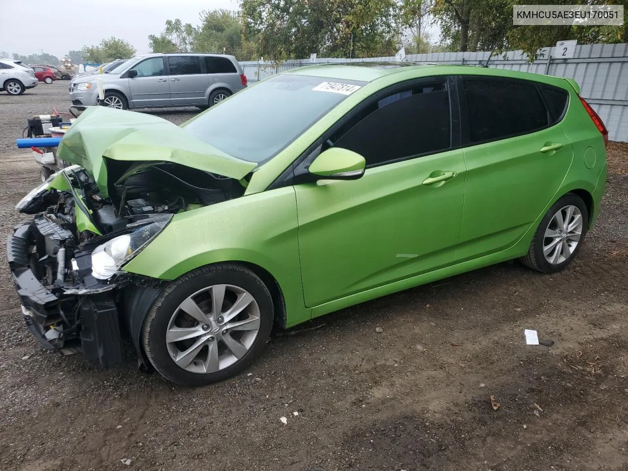 2014 Hyundai Accent Gls VIN: KMHCU5AE3EU170051 Lot: 71947814