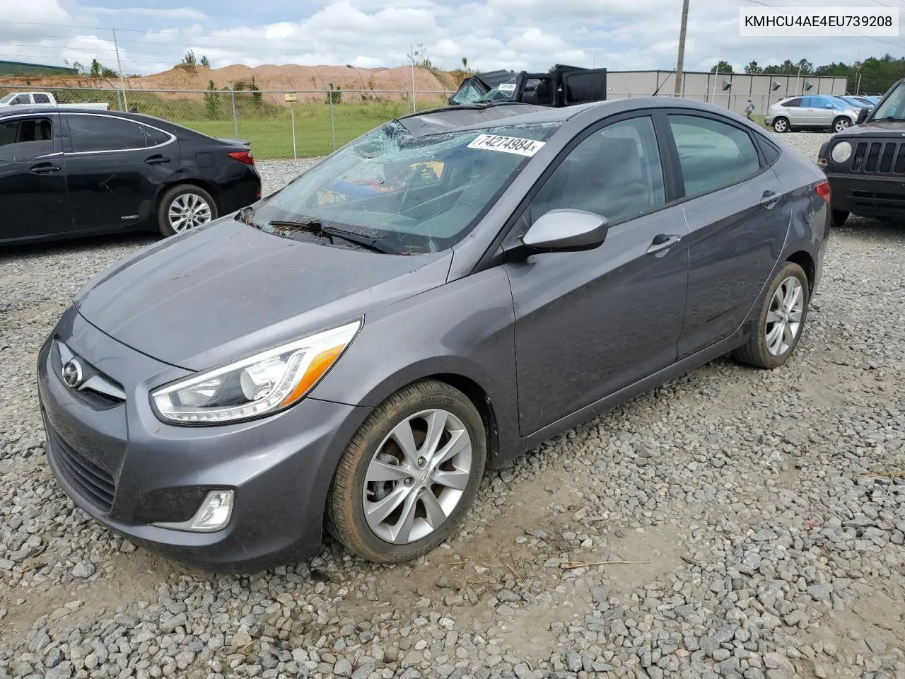 2014 Hyundai Accent Gls VIN: KMHCU4AE4EU739208 Lot: 74274984