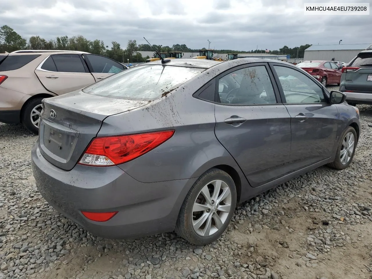 2014 Hyundai Accent Gls VIN: KMHCU4AE4EU739208 Lot: 74274984