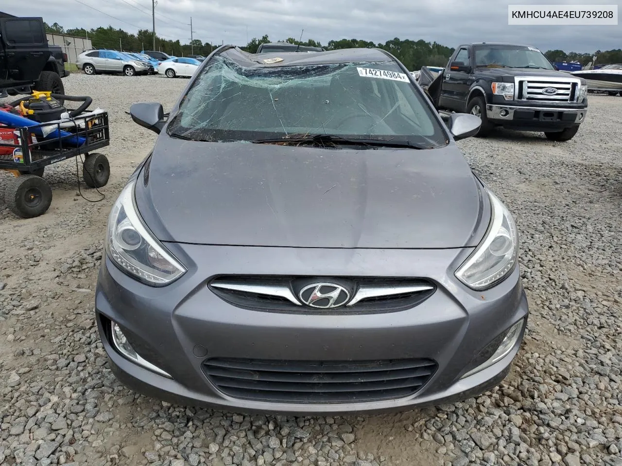 2014 Hyundai Accent Gls VIN: KMHCU4AE4EU739208 Lot: 74274984