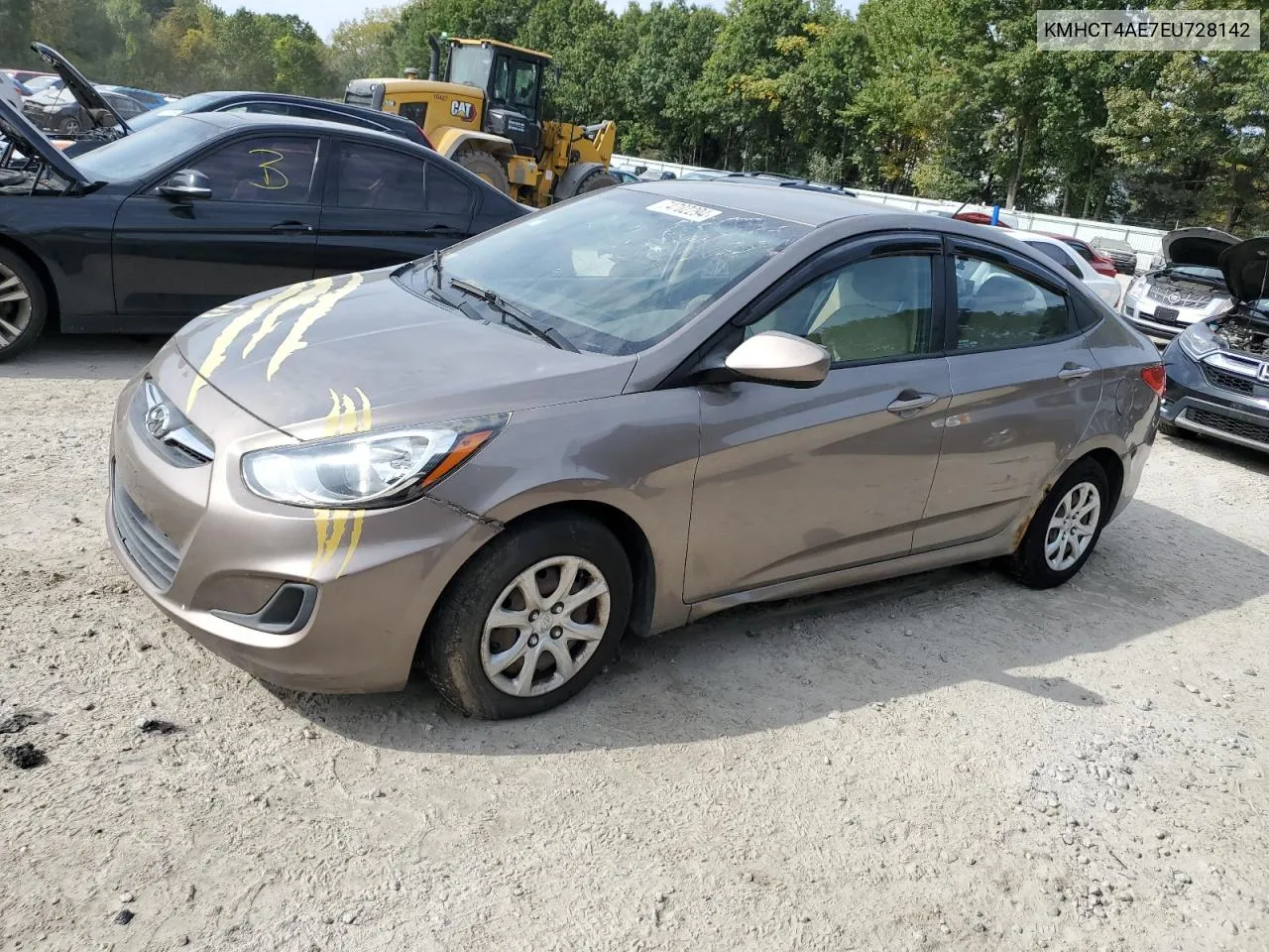 2014 Hyundai Accent Gls VIN: KMHCT4AE7EU728142 Lot: 74702294