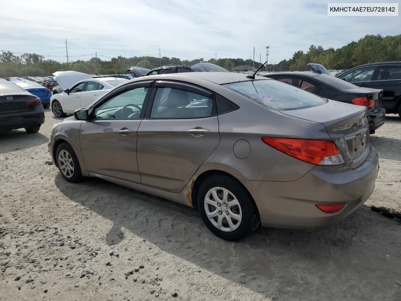 2014 Hyundai Accent Gls VIN: KMHCT4AE7EU728142 Lot: 74702294