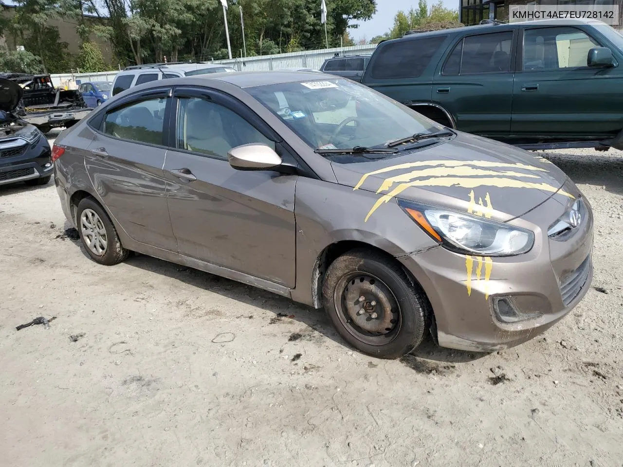 2014 Hyundai Accent Gls VIN: KMHCT4AE7EU728142 Lot: 74702294