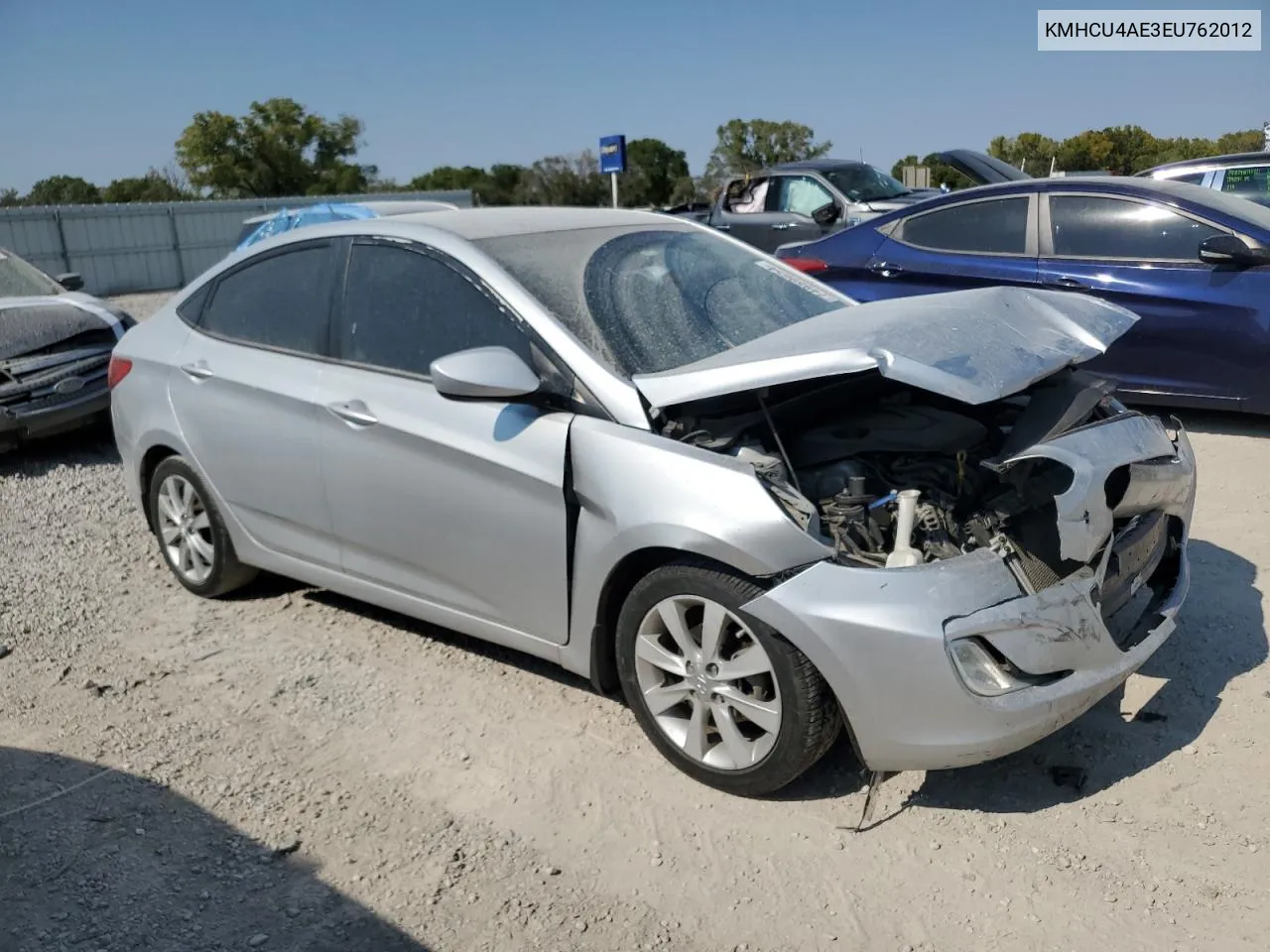 2014 Hyundai Accent Gls VIN: KMHCU4AE3EU762012 Lot: 74959654