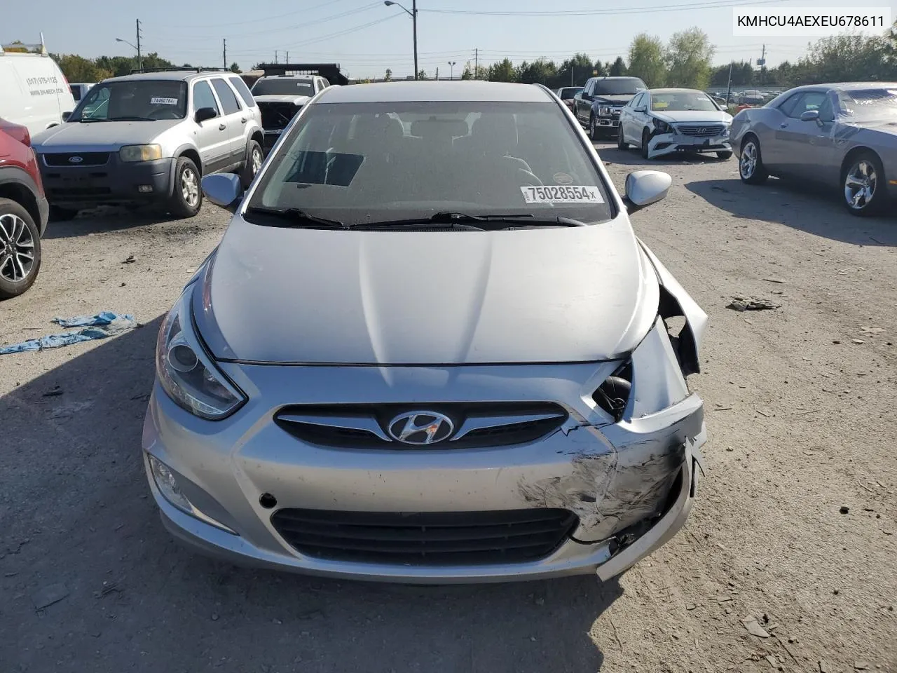 2014 Hyundai Accent Gls VIN: KMHCU4AEXEU678611 Lot: 75028554