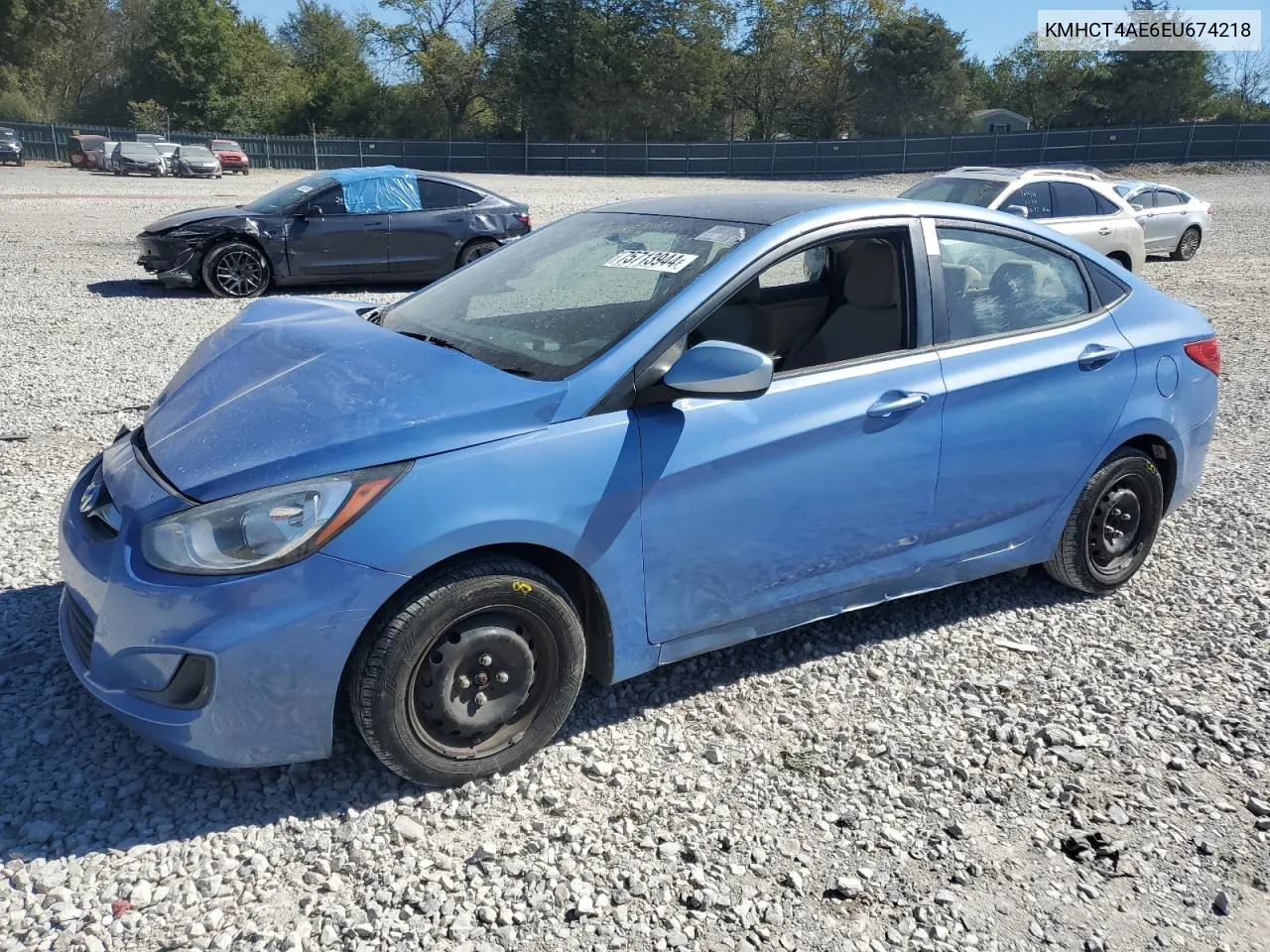 2014 Hyundai Accent Gls VIN: KMHCT4AE6EU674218 Lot: 75713944