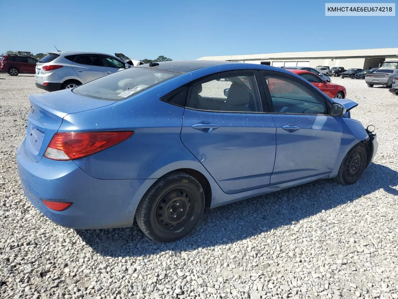 2014 Hyundai Accent Gls VIN: KMHCT4AE6EU674218 Lot: 75713944