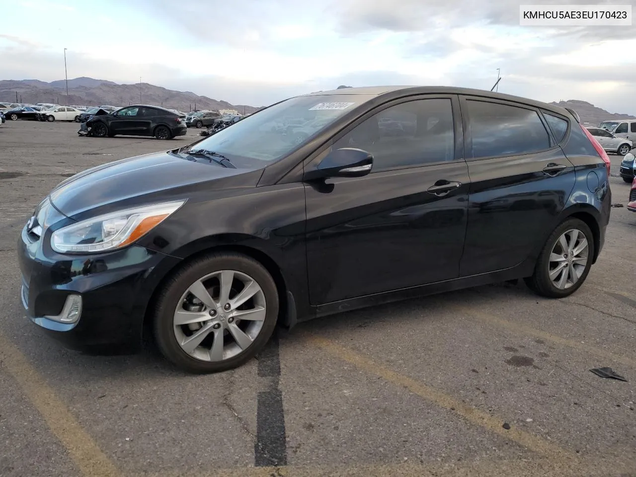 2014 Hyundai Accent Gls VIN: KMHCU5AE3EU170423 Lot: 76746704