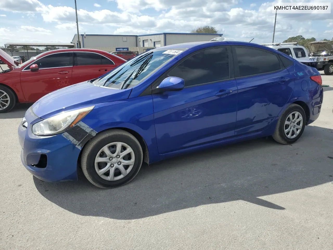 2014 Hyundai Accent Gls VIN: KMHCT4AE2EU690187 Lot: 77011504