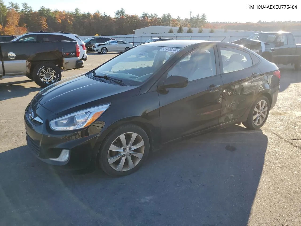 2014 Hyundai Accent Gls VIN: KMHCU4AEXEU775484 Lot: 77489994