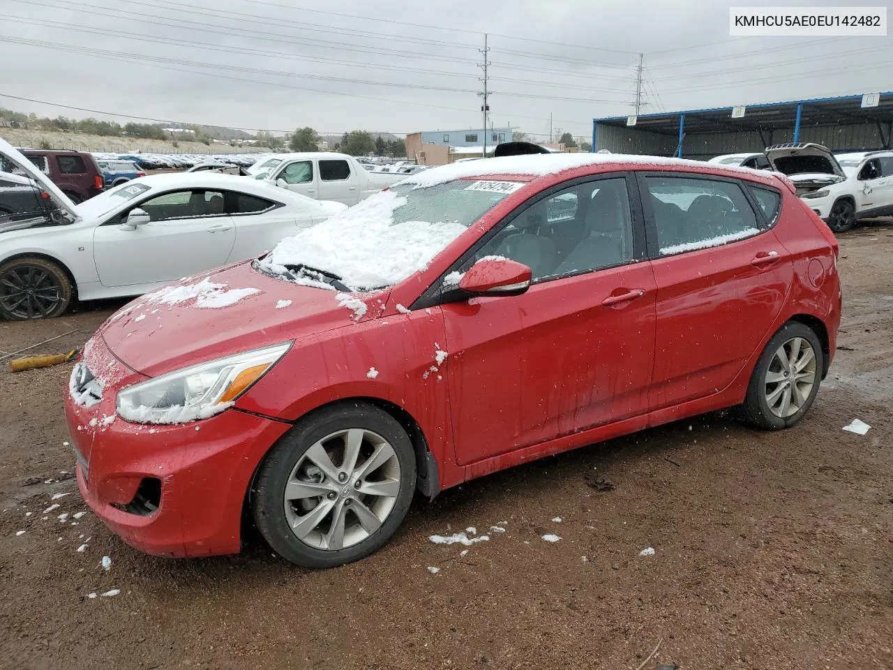 2014 Hyundai Accent Gls VIN: KMHCU5AE0EU142482 Lot: 78754794