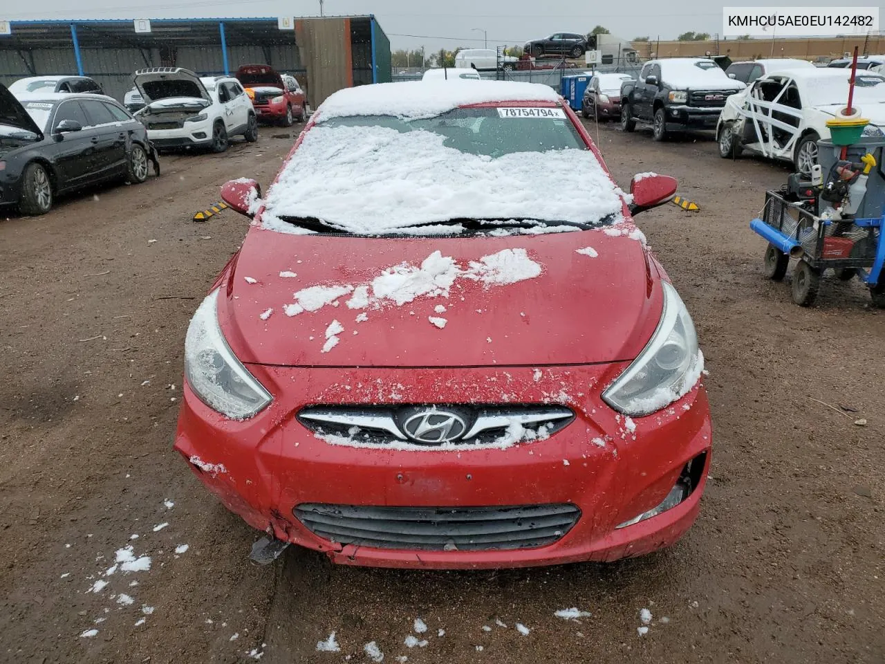 2014 Hyundai Accent Gls VIN: KMHCU5AE0EU142482 Lot: 78754794