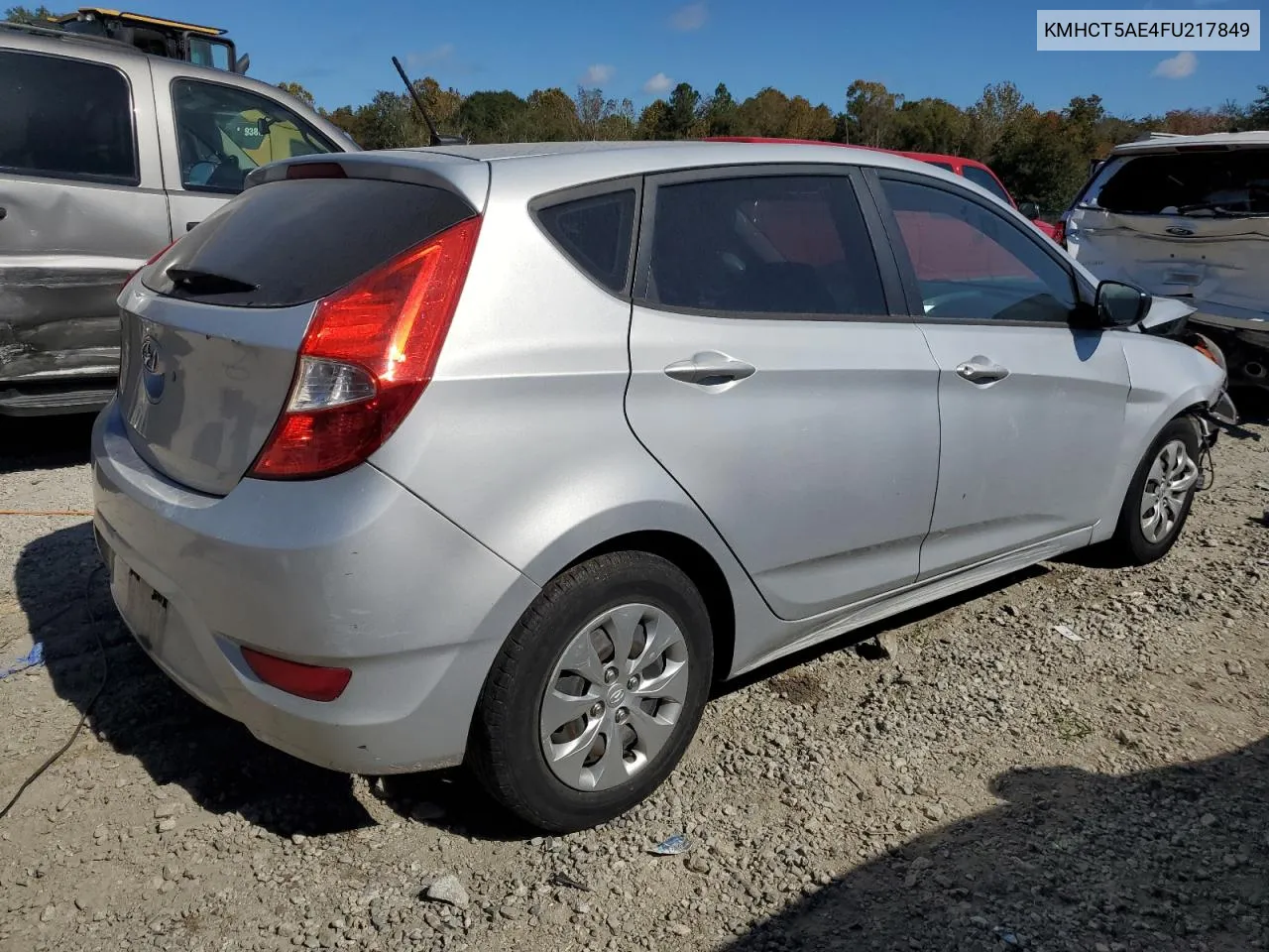 2015 Hyundai Accent Gs VIN: KMHCT5AE4FU217849 Lot: 74216413