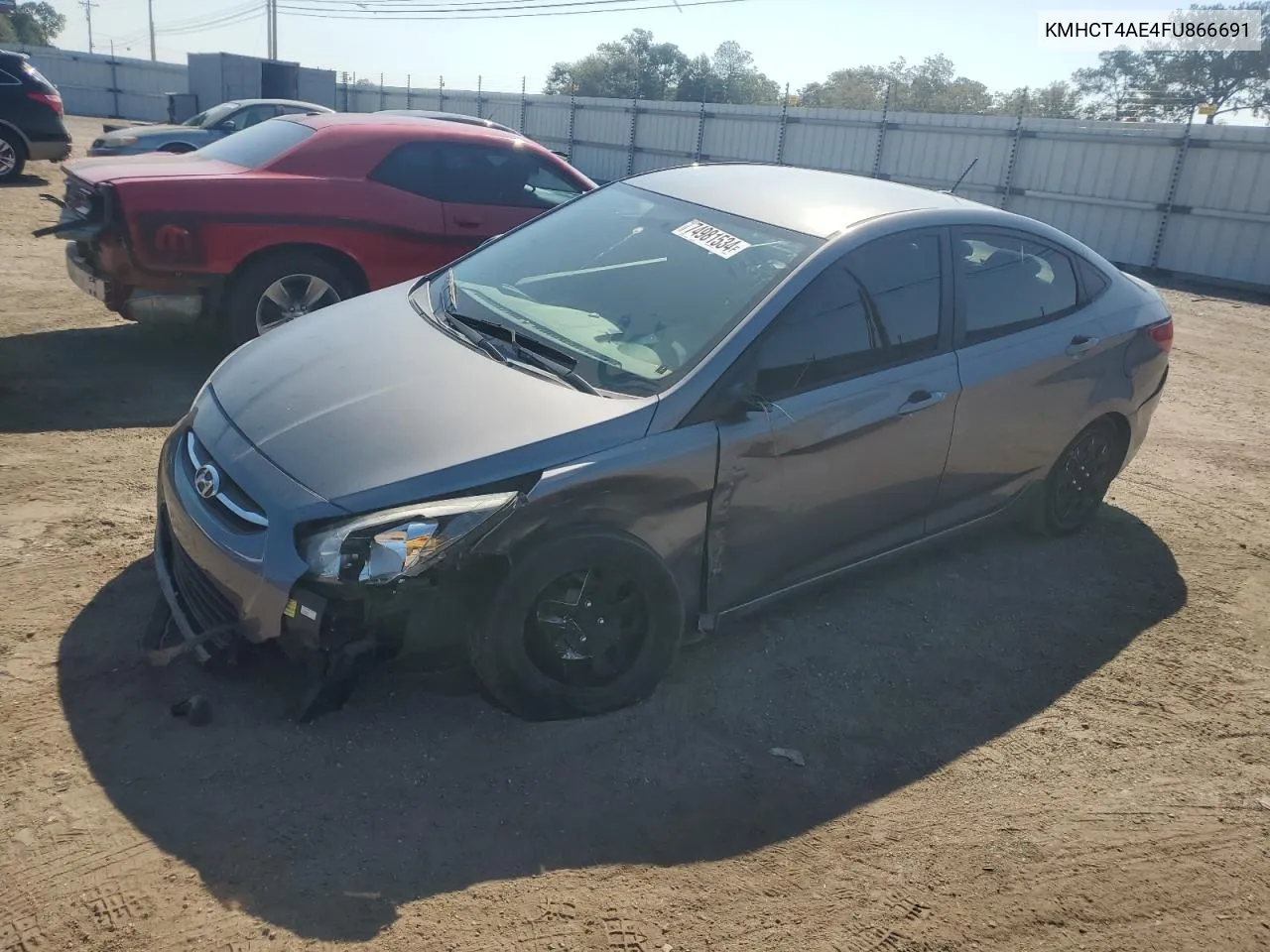 2015 Hyundai Accent Gls VIN: KMHCT4AE4FU866691 Lot: 74981534