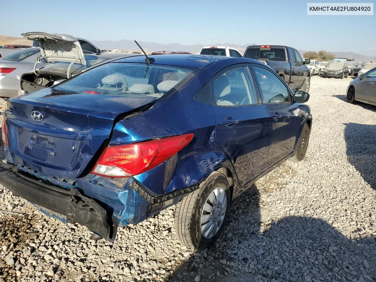 2015 Hyundai Accent Gls VIN: KMHCT4AE2FU804920 Lot: 74999324