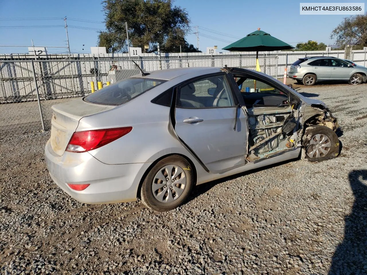 2015 Hyundai Accent Gls VIN: KMHCT4AE3FU863586 Lot: 75124534