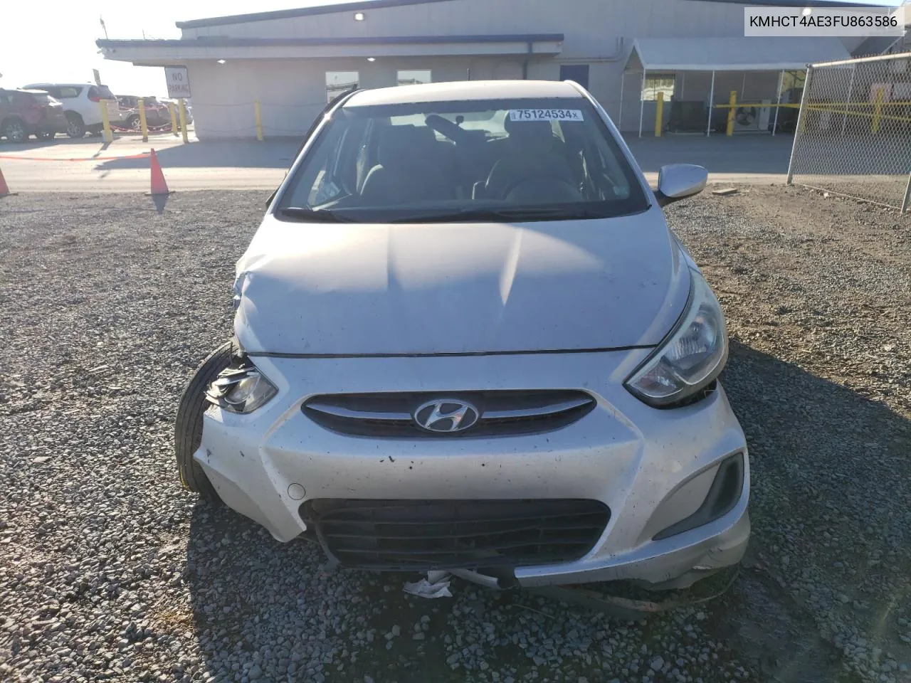 2015 Hyundai Accent Gls VIN: KMHCT4AE3FU863586 Lot: 75124534