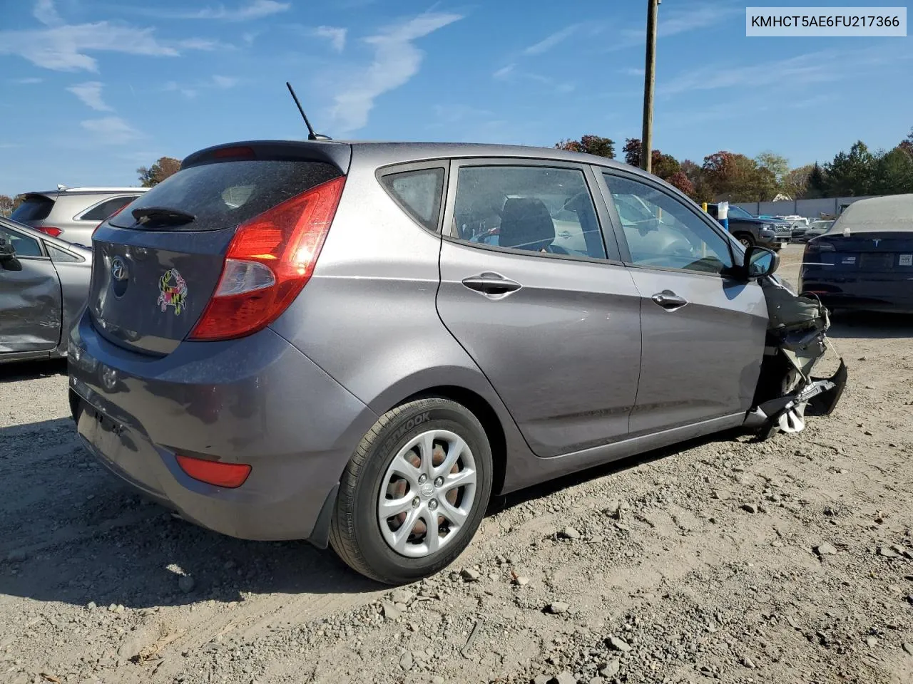 2015 Hyundai Accent Gs VIN: KMHCT5AE6FU217366 Lot: 77877814