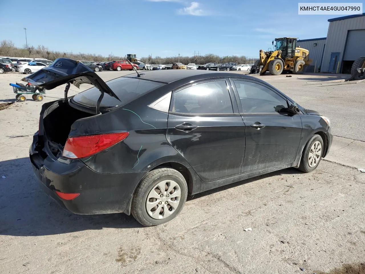 2016 Hyundai Accent Se VIN: KMHCT4AE4GU047990 Lot: 44590224