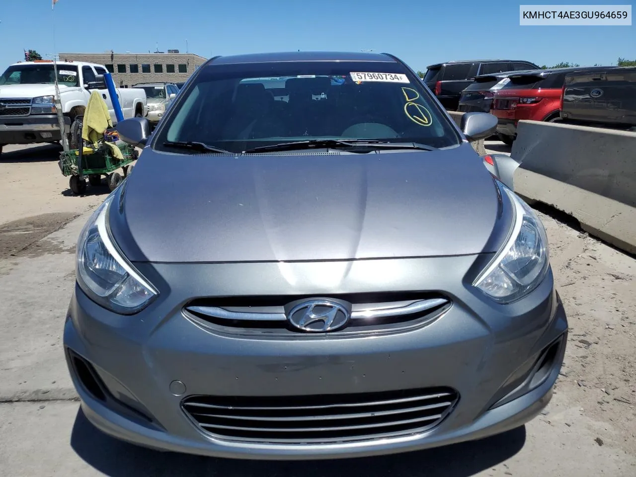 2016 Hyundai Accent Se VIN: KMHCT4AE3GU964659 Lot: 57960734