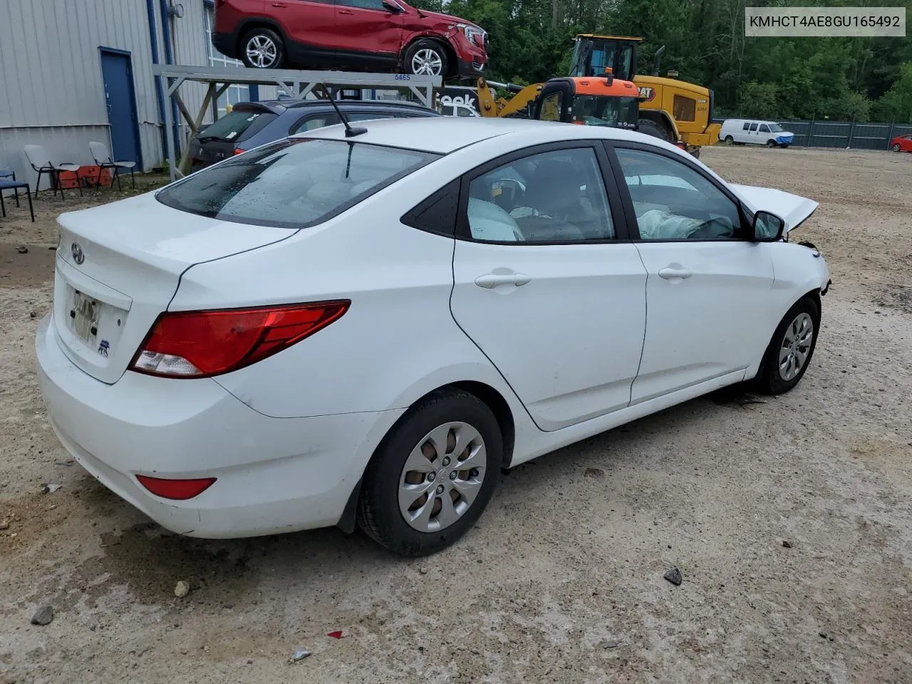 2016 Hyundai Accent Se VIN: KMHCT4AE8GU165492 Lot: 62451334