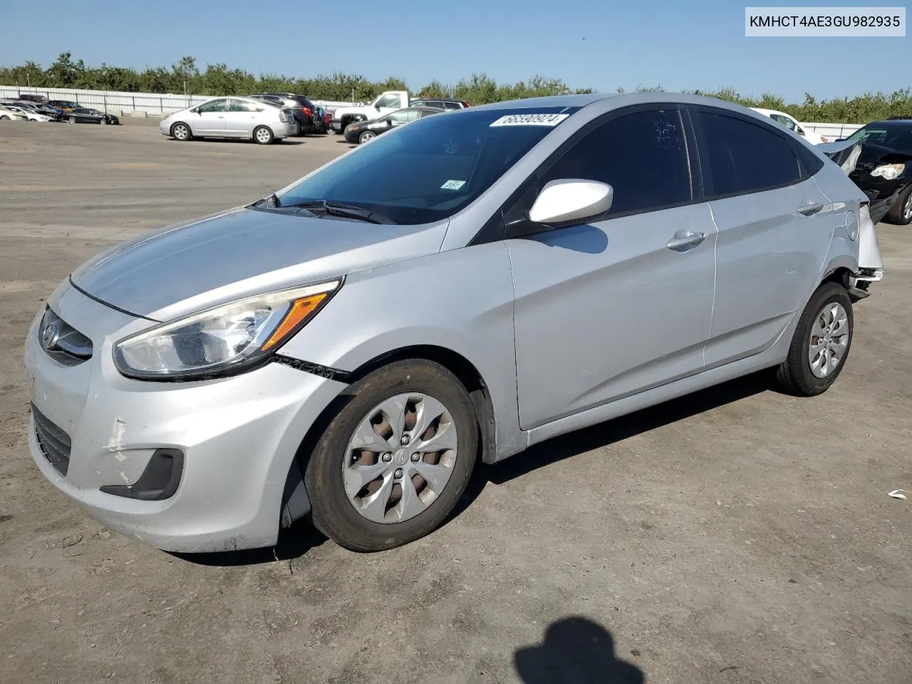 2016 Hyundai Accent Se VIN: KMHCT4AE3GU982935 Lot: 66590924