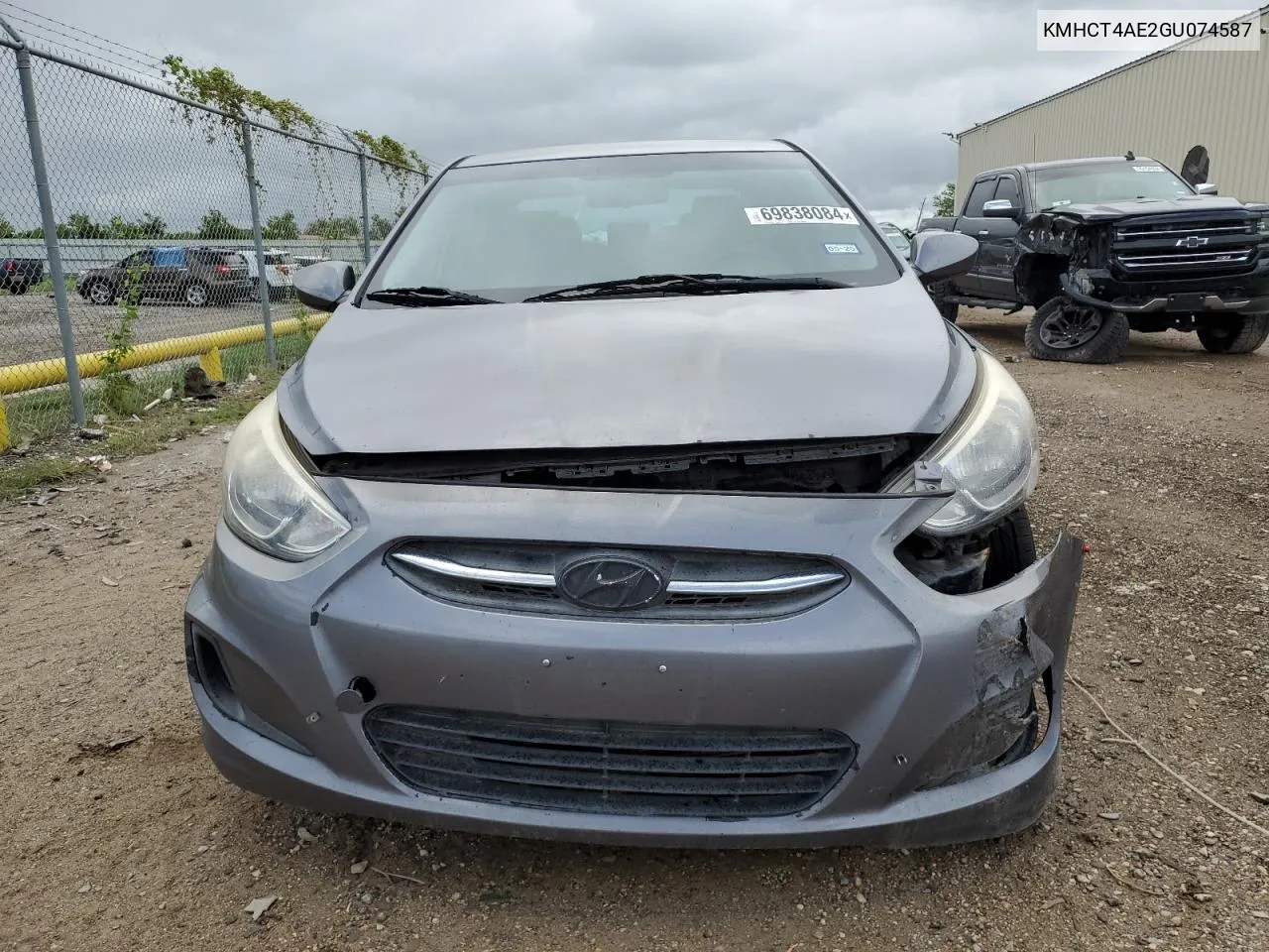 2016 Hyundai Accent Se VIN: KMHCT4AE2GU074587 Lot: 69838084