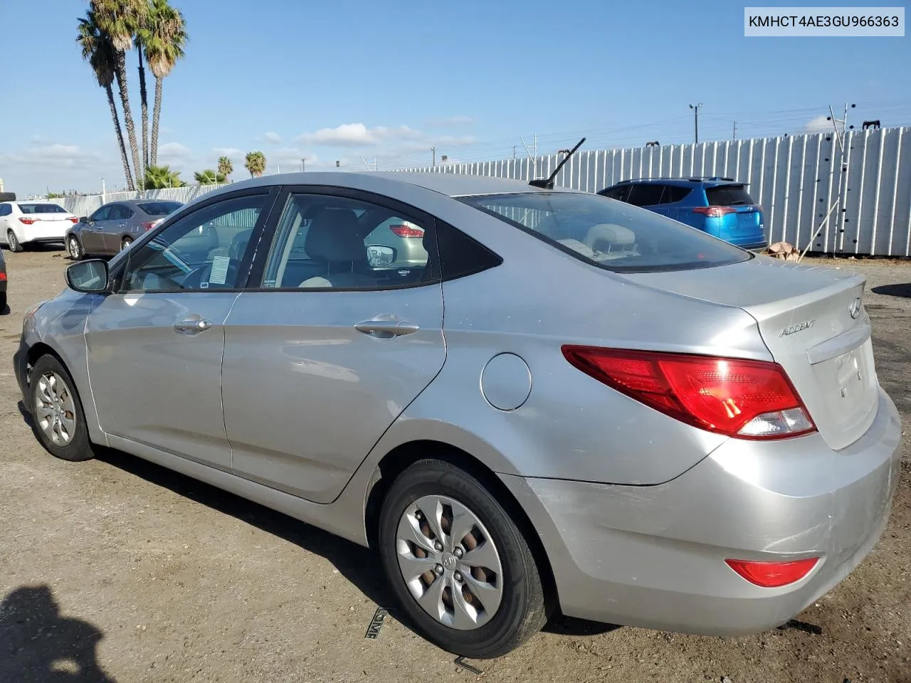 2016 Hyundai Accent Se VIN: KMHCT4AE3GU966363 Lot: 70742354