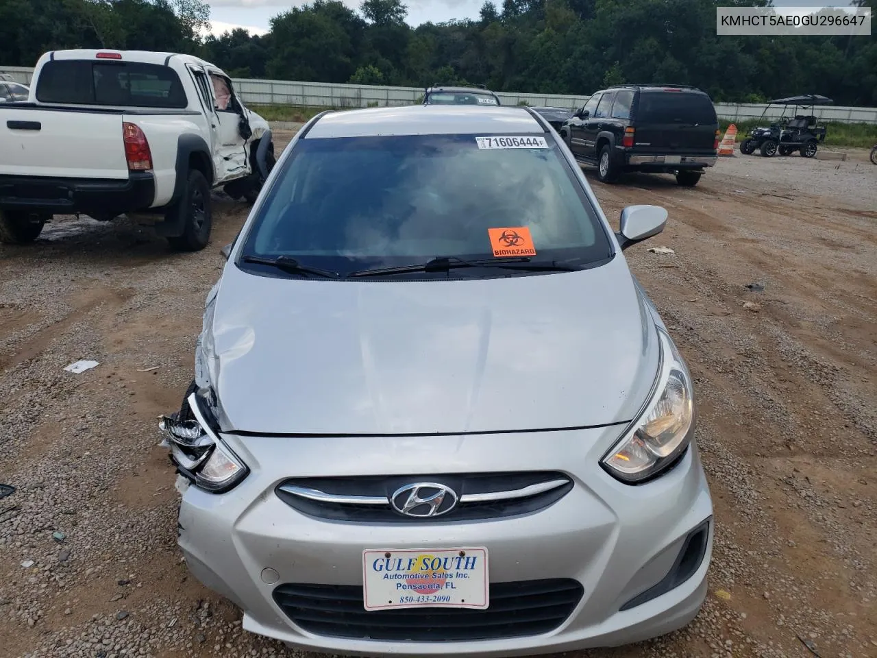 2016 Hyundai Accent Se VIN: KMHCT5AE0GU296647 Lot: 71606444