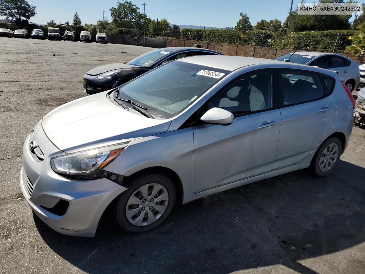 2016 Hyundai Accent Se VIN: KMHCT5AE4GU242302 Lot: 71748834