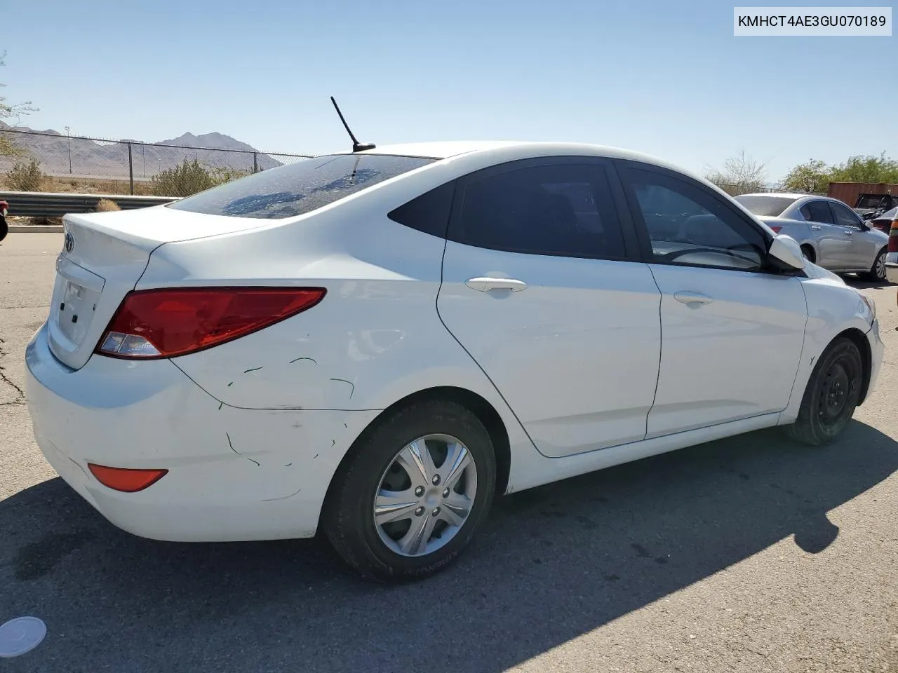 2016 Hyundai Accent Se VIN: KMHCT4AE3GU070189 Lot: 71832174