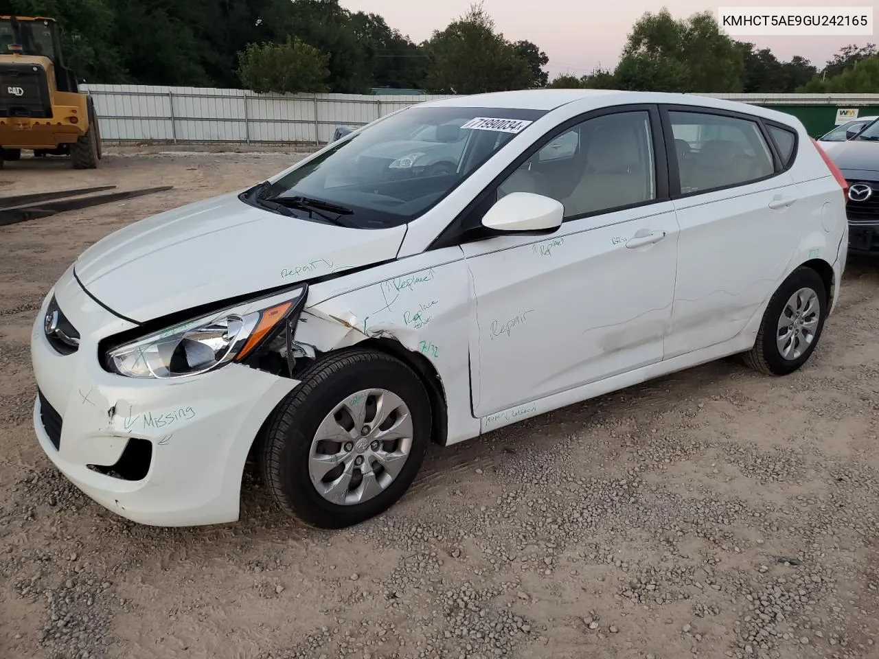 2016 Hyundai Accent Se VIN: KMHCT5AE9GU242165 Lot: 71990034