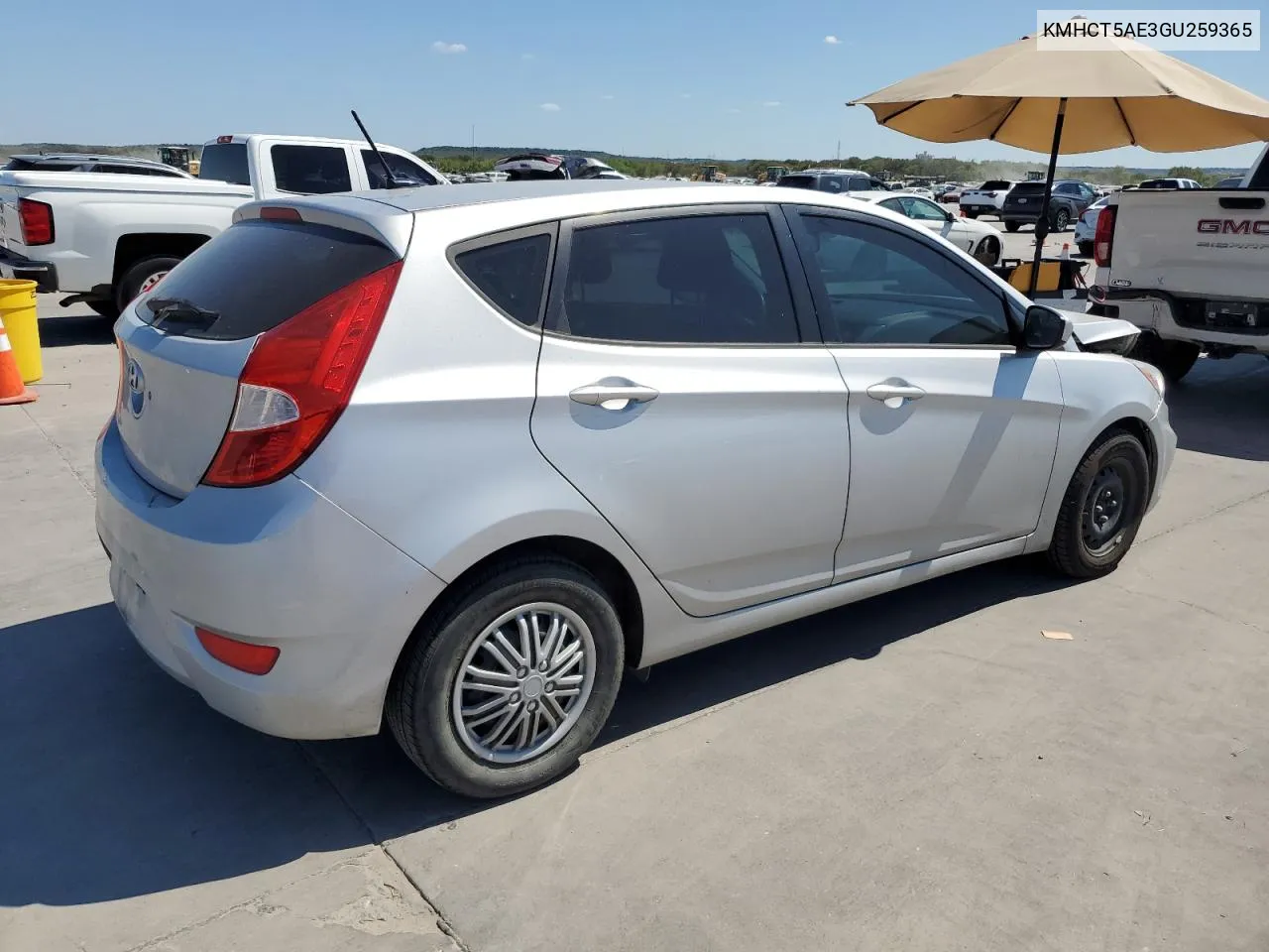 2016 Hyundai Accent Se VIN: KMHCT5AE3GU259365 Lot: 72630674