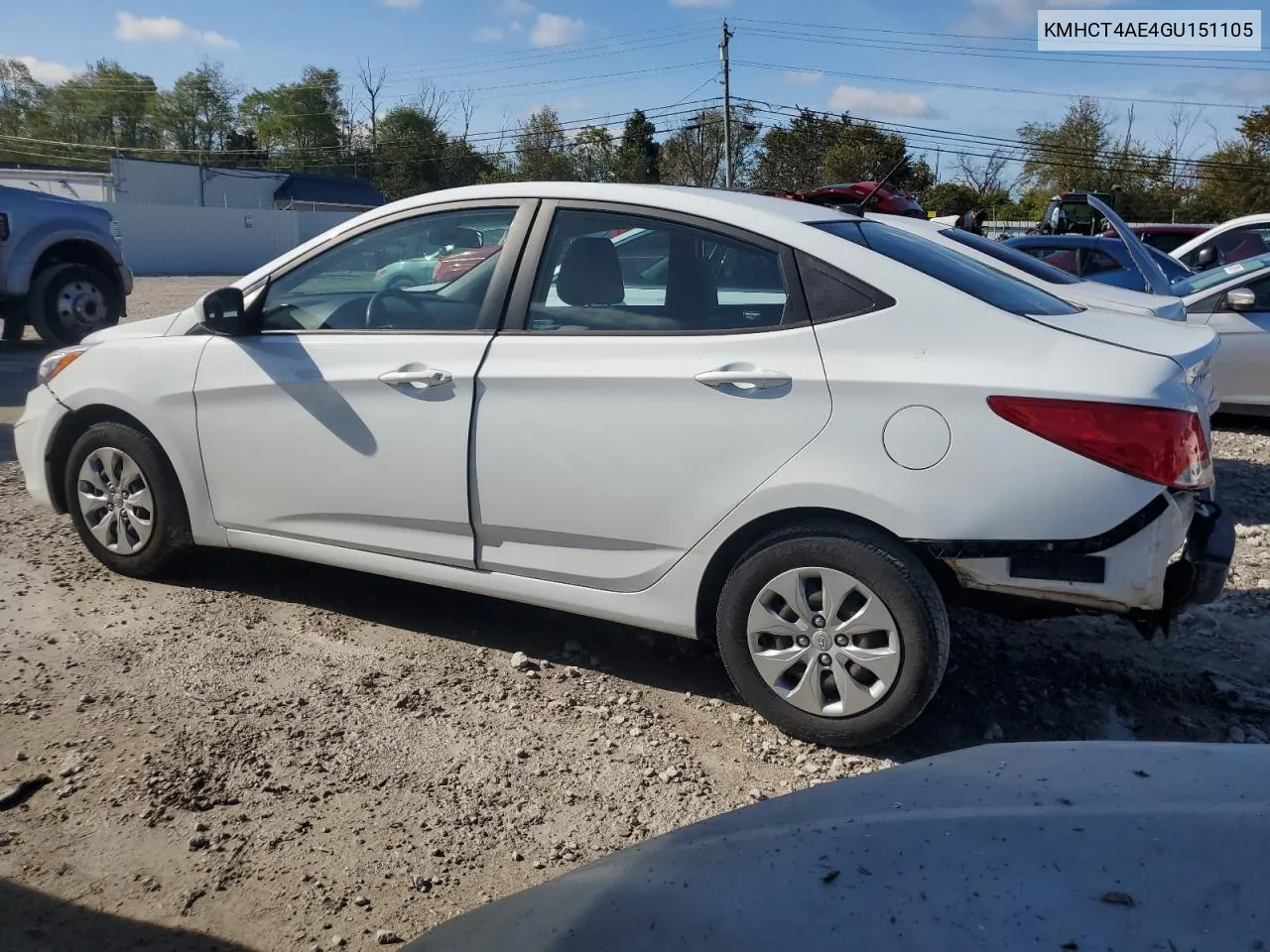 2016 Hyundai Accent Se VIN: KMHCT4AE4GU151105 Lot: 73352154