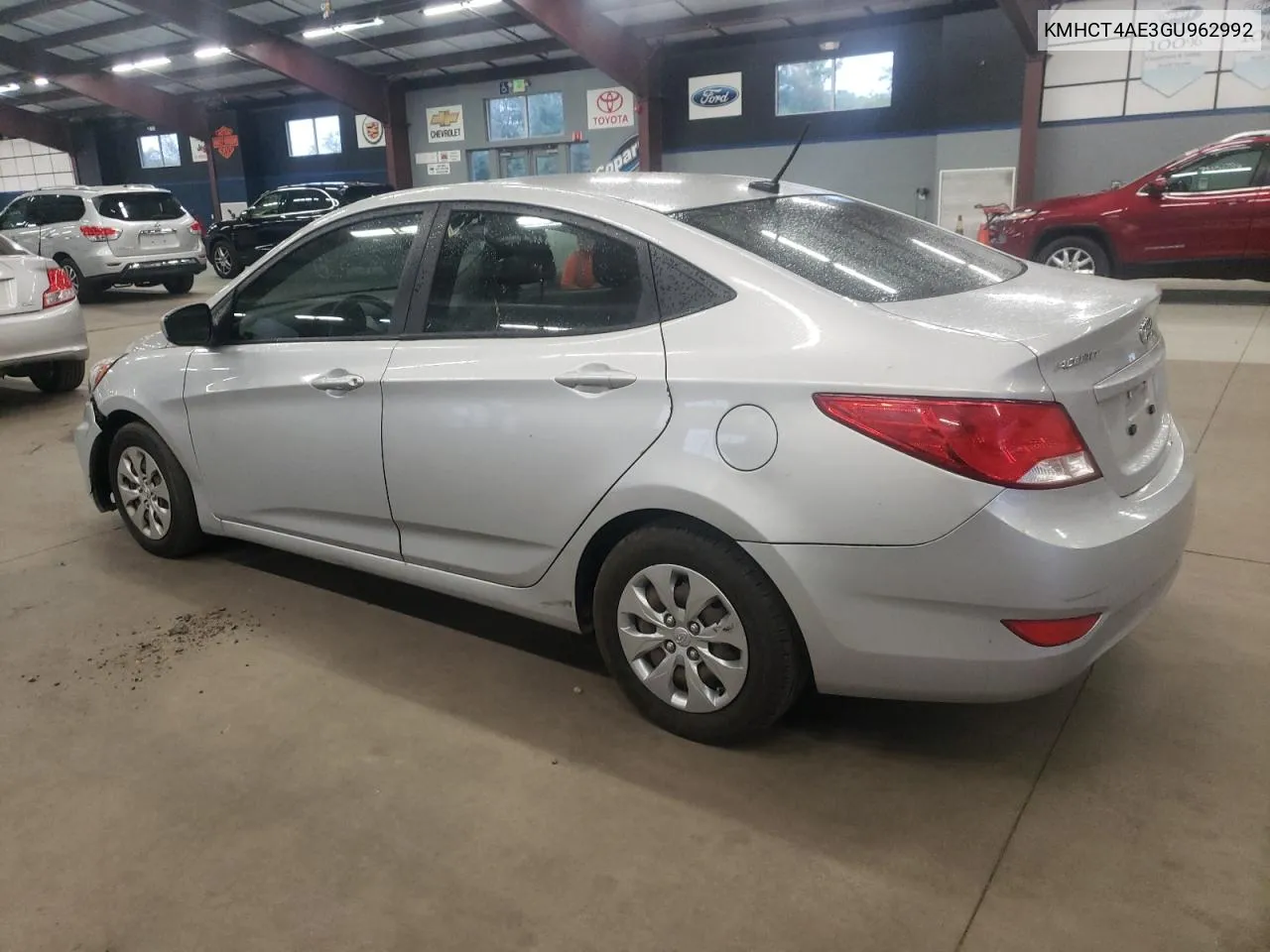 2016 Hyundai Accent Se VIN: KMHCT4AE3GU962992 Lot: 73355284