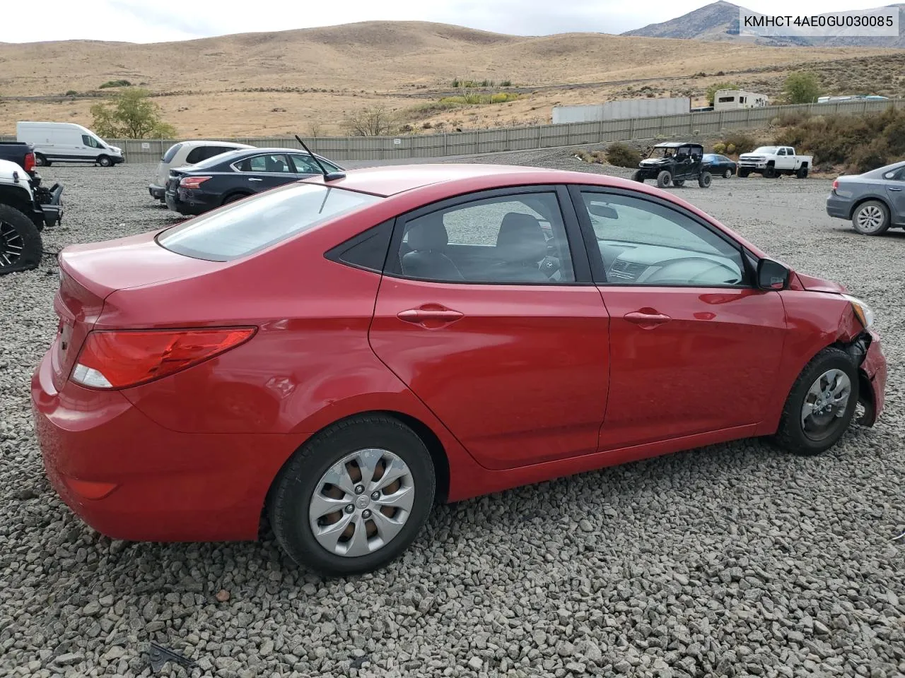 2016 Hyundai Accent Se VIN: KMHCT4AE0GU030085 Lot: 74743344