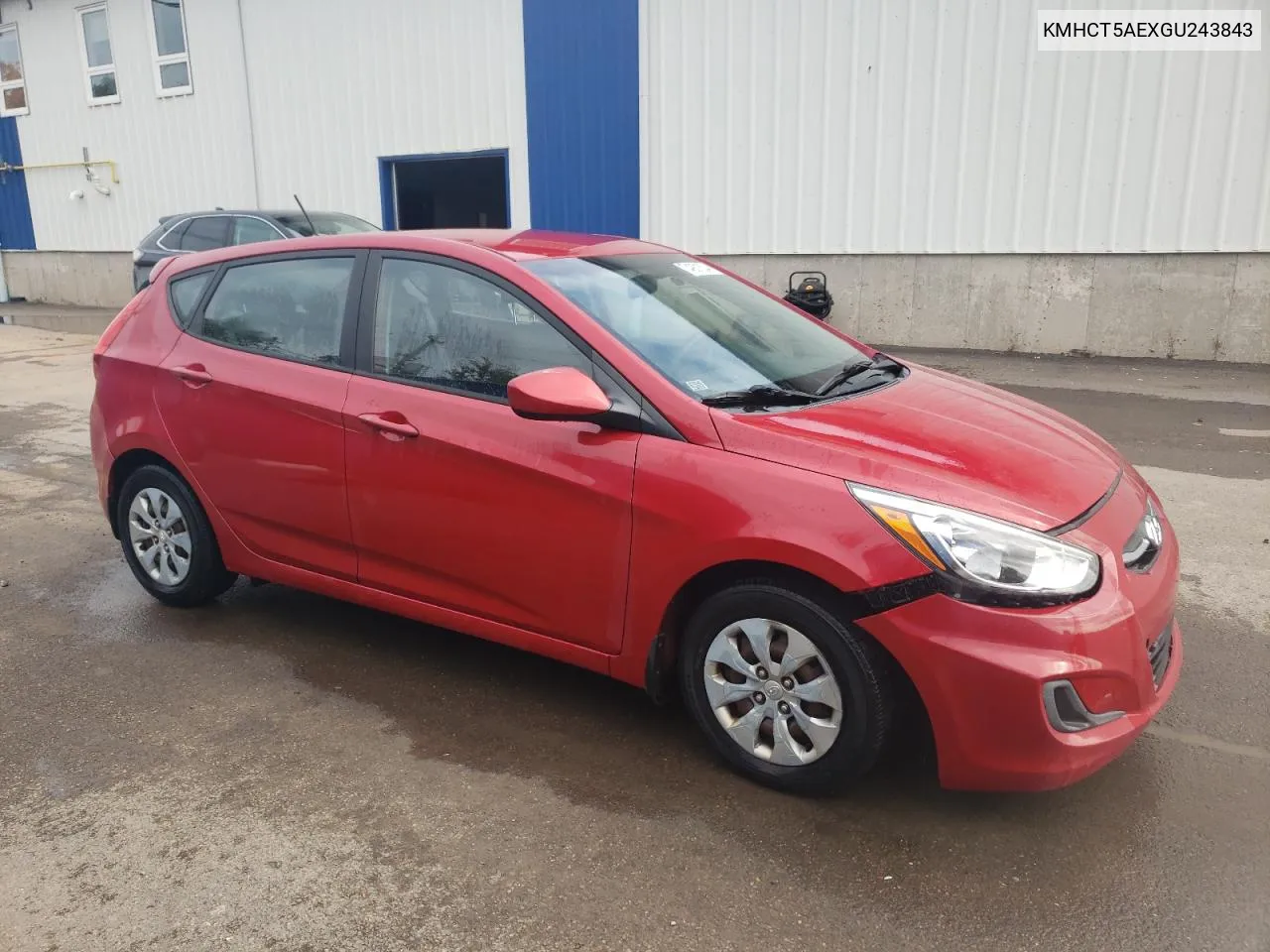 2016 Hyundai Accent Se VIN: KMHCT5AEXGU243843 Lot: 74901634