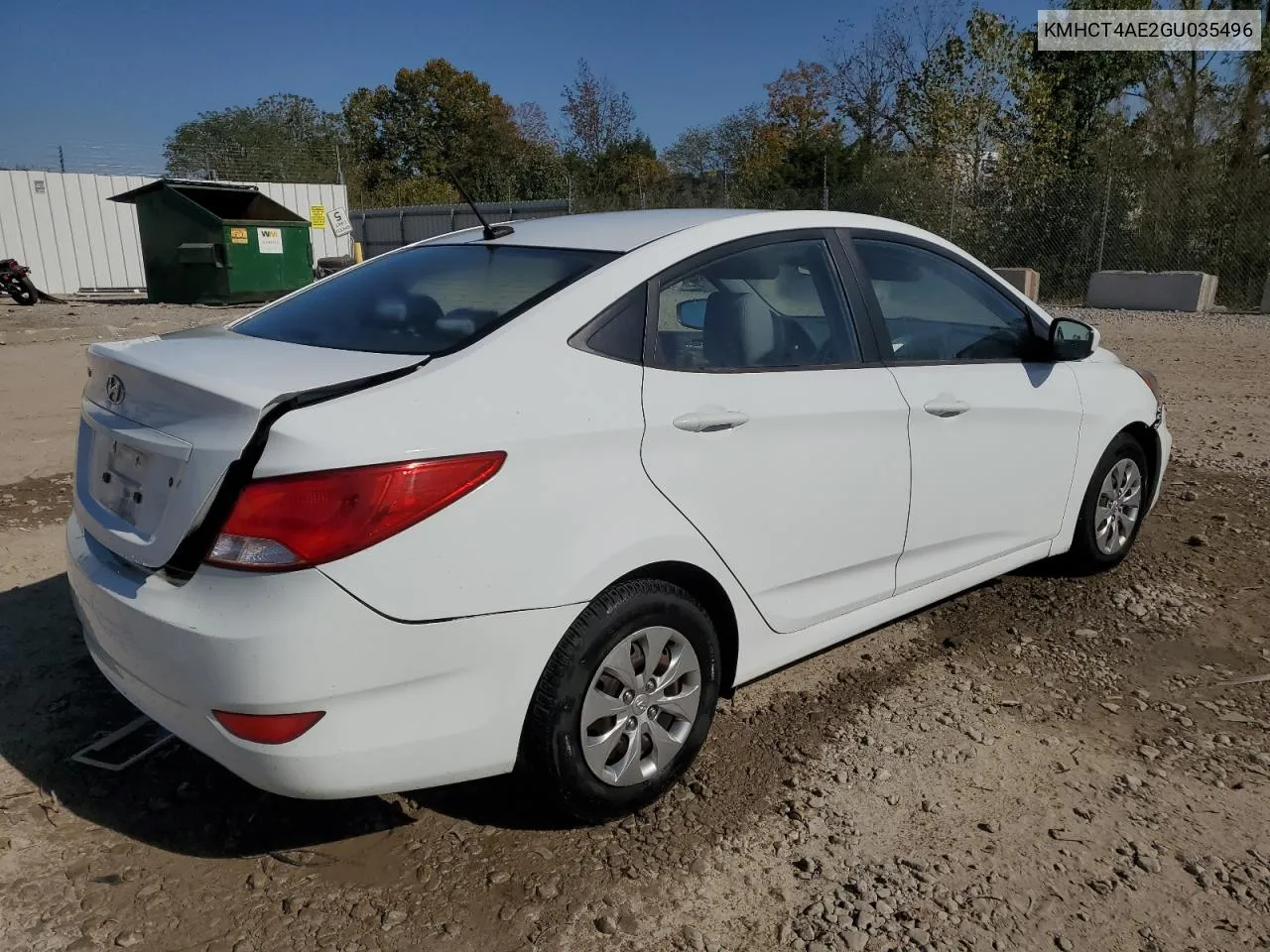 2016 Hyundai Accent Se VIN: KMHCT4AE2GU035496 Lot: 75187744